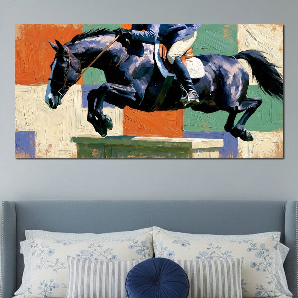 Galloping Through Fields of Color Canvas Wall Art