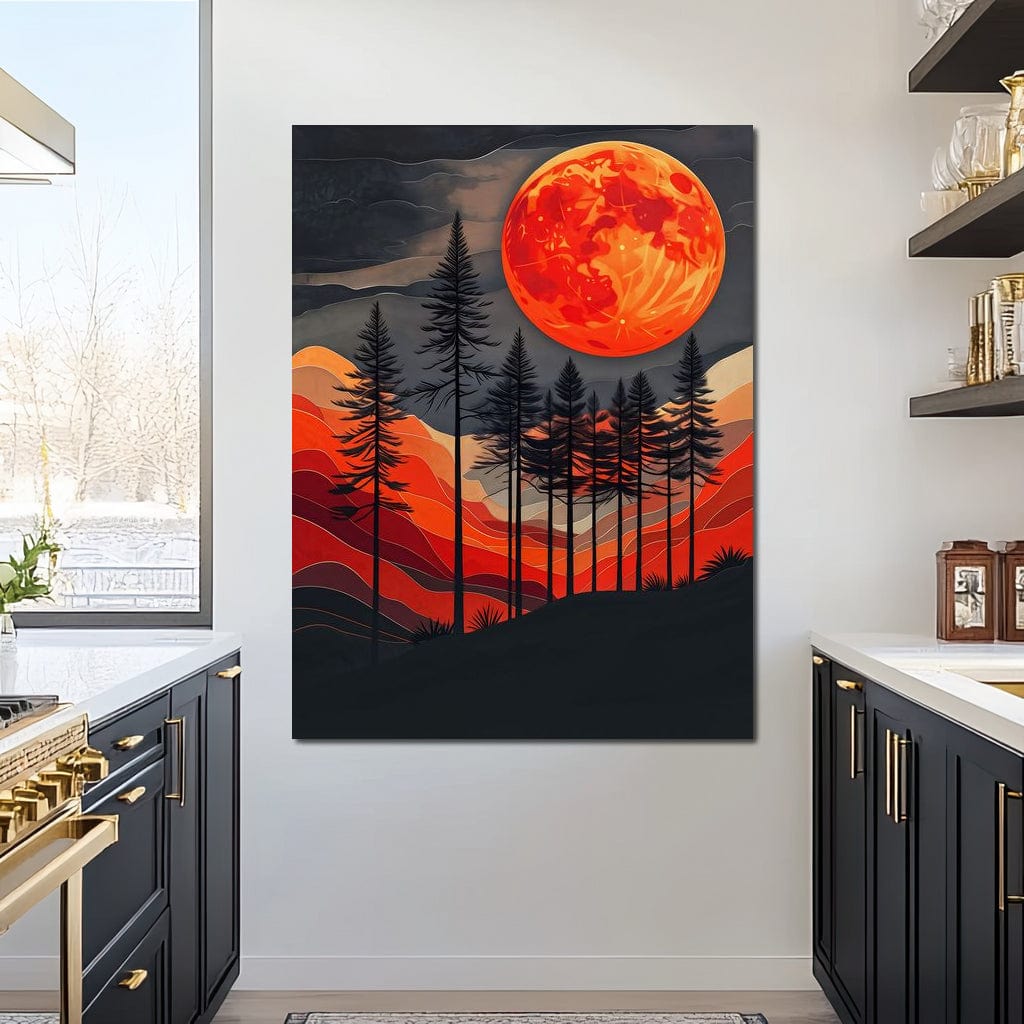 Blood Moon Forest Canvas Wall Art