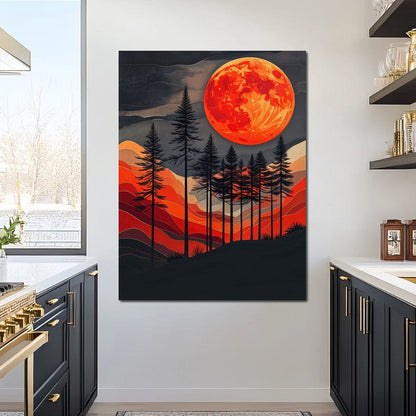 Blood Moon Forest Canvas Wall Art