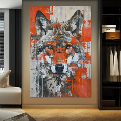 Urban Grey Wolf Canvas Wall Art