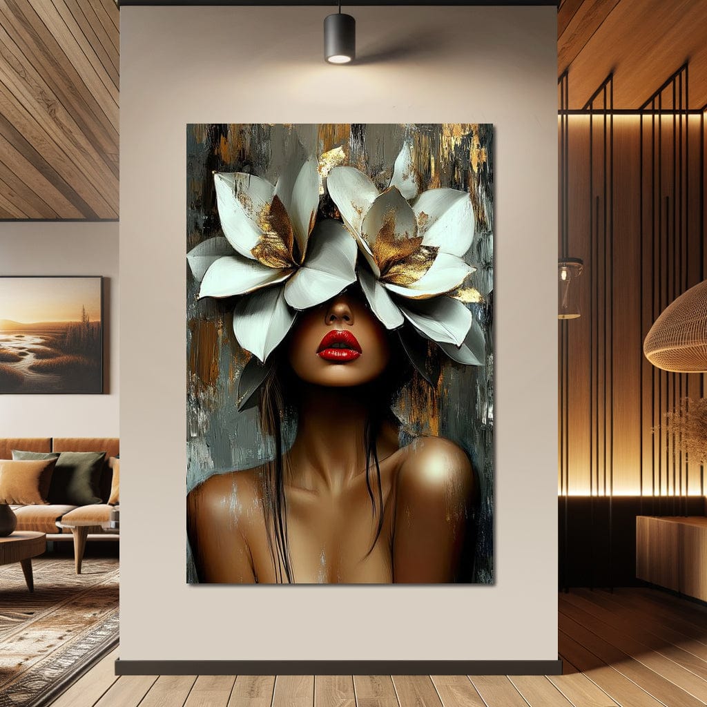 Golden Petals Revelation Canvas Wall Art