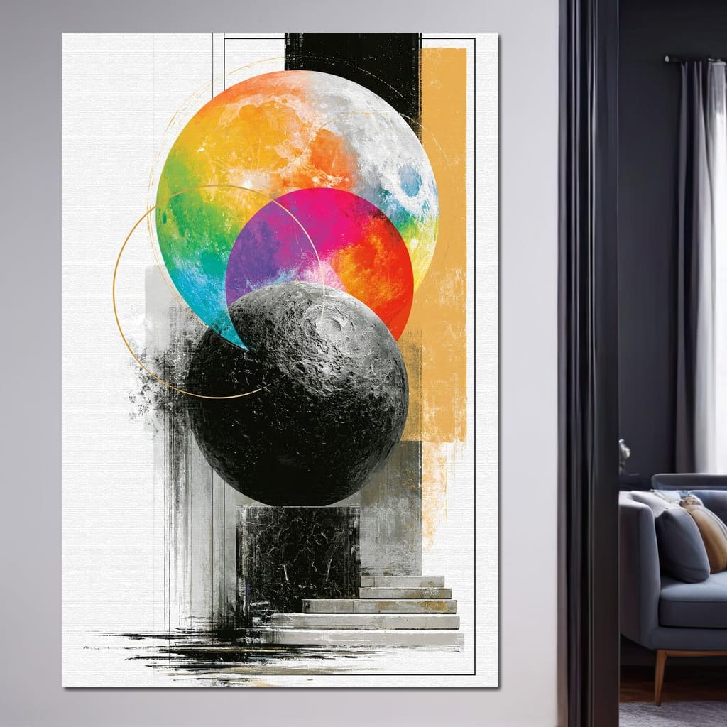 Celestial Geometry Beyond The Horizon Canvas Wall Art