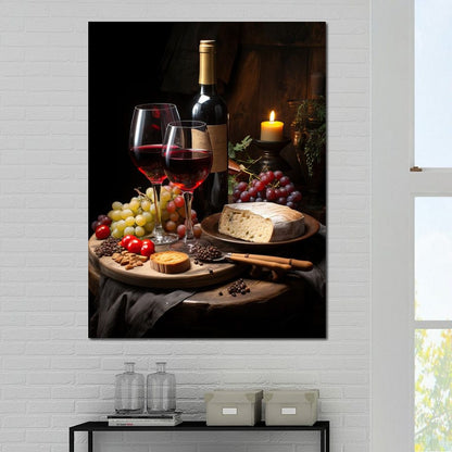 Wine Cheese Banquet Canvas Wall Art