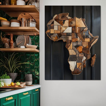 Africa Wooden Art Canvas Wall Art