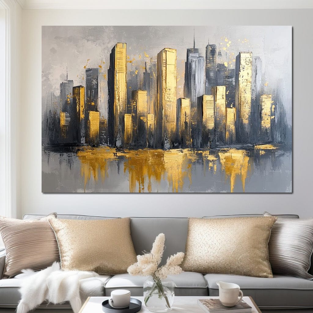 Golden Skyline Awakening Canvas Wall Art