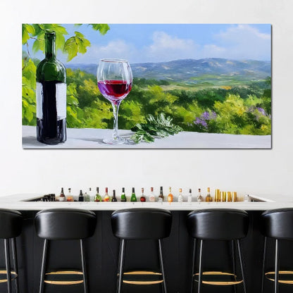 Sunlit Vineyard Elegance Canvas Wall Art