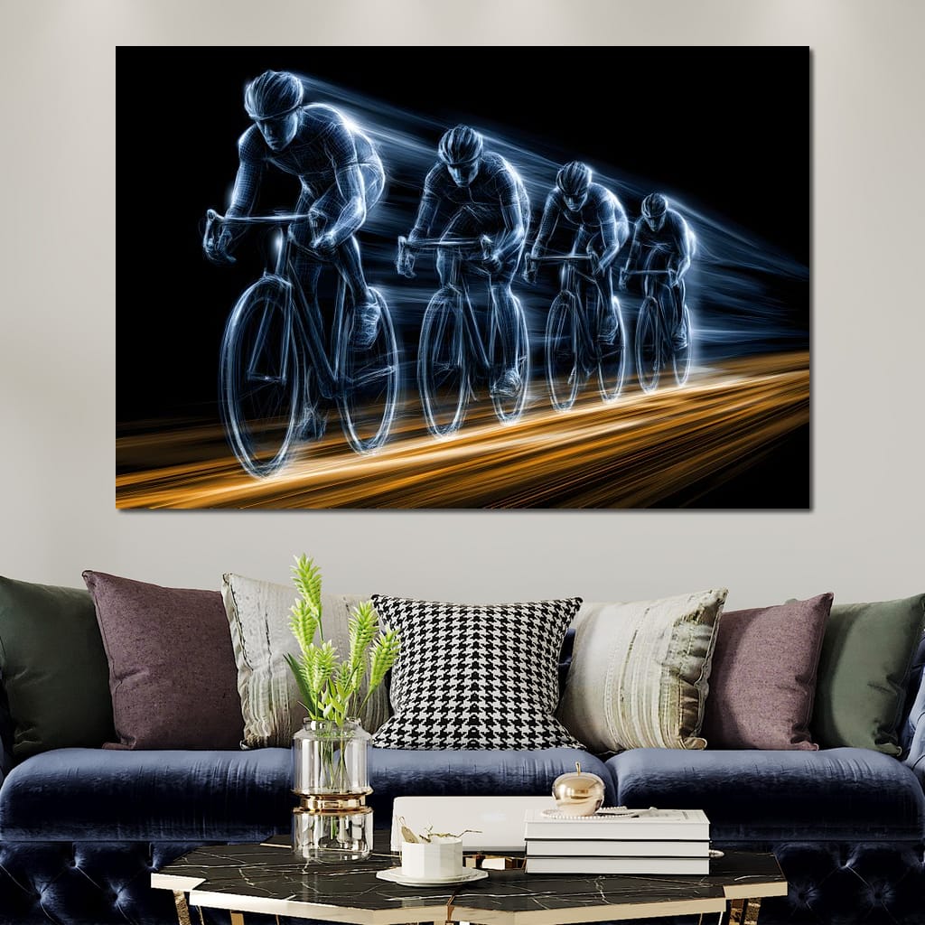 Kinetic Pulse of the Peloton Canvas Wall Art