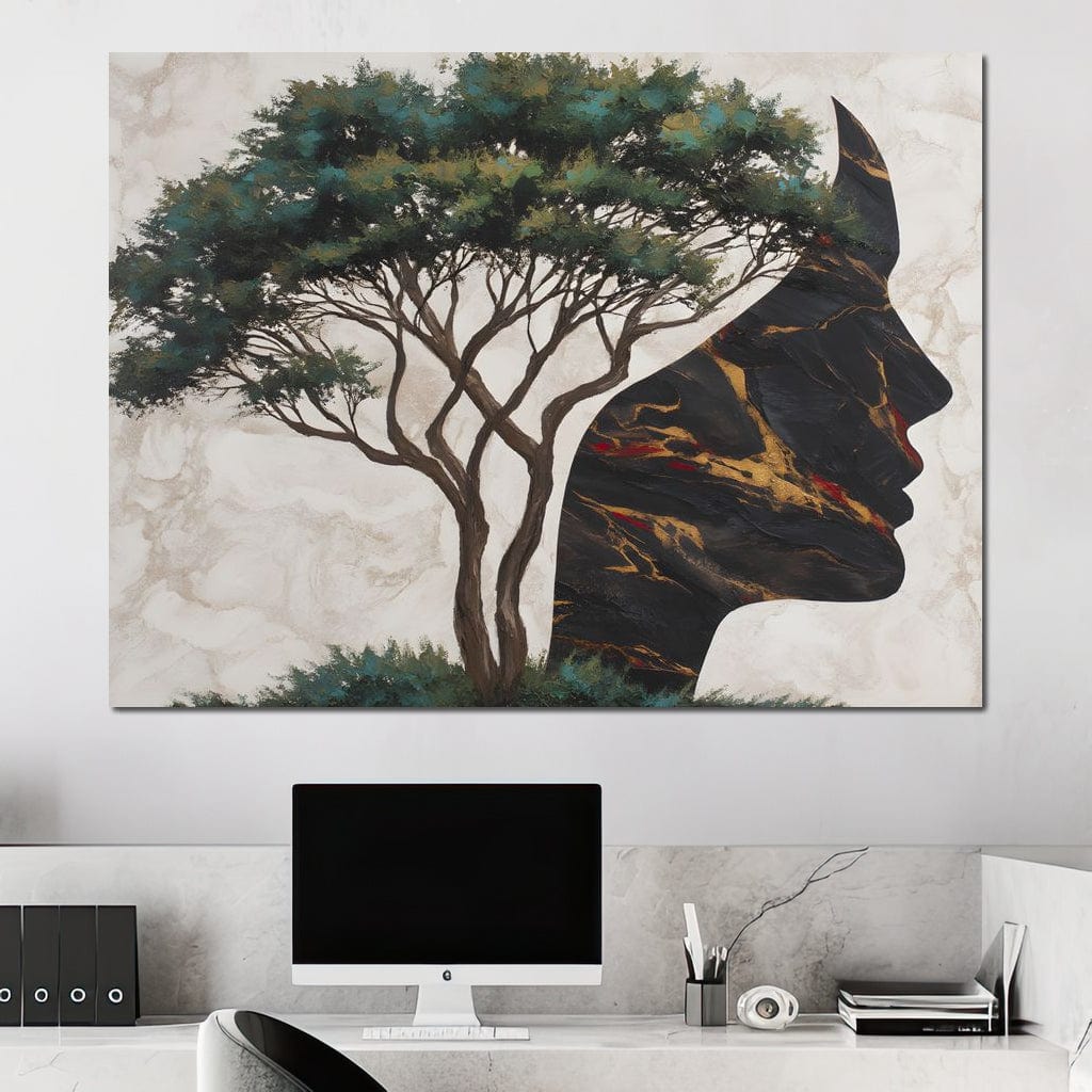 Majestic Silhouette Beneath Branches Canvas Wall Art