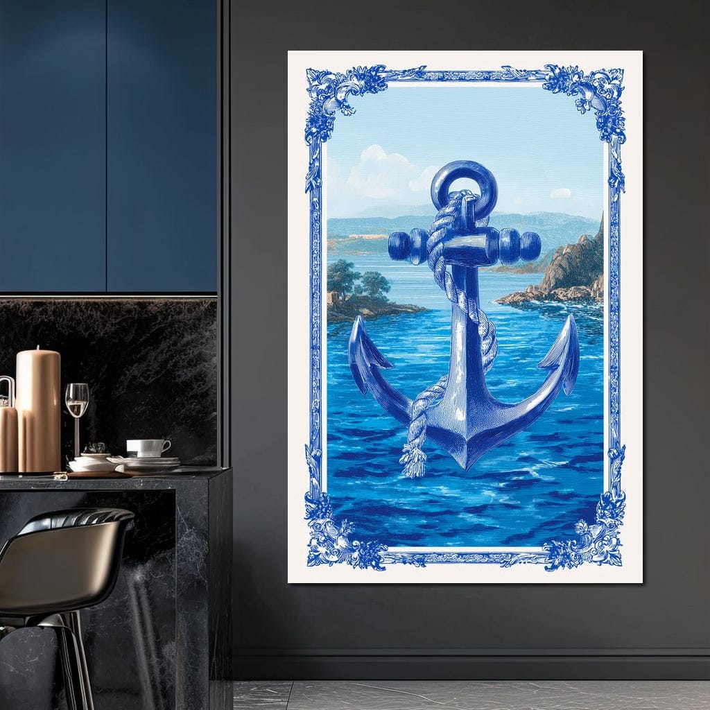 Tropical Ship Anchor Canvas Wall Art