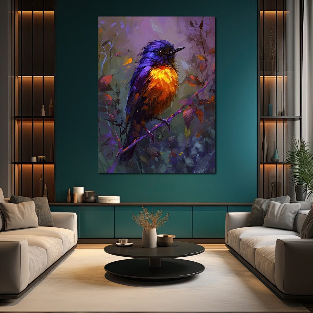 Majestic Twilight Bird Perched Canvas Wall Art