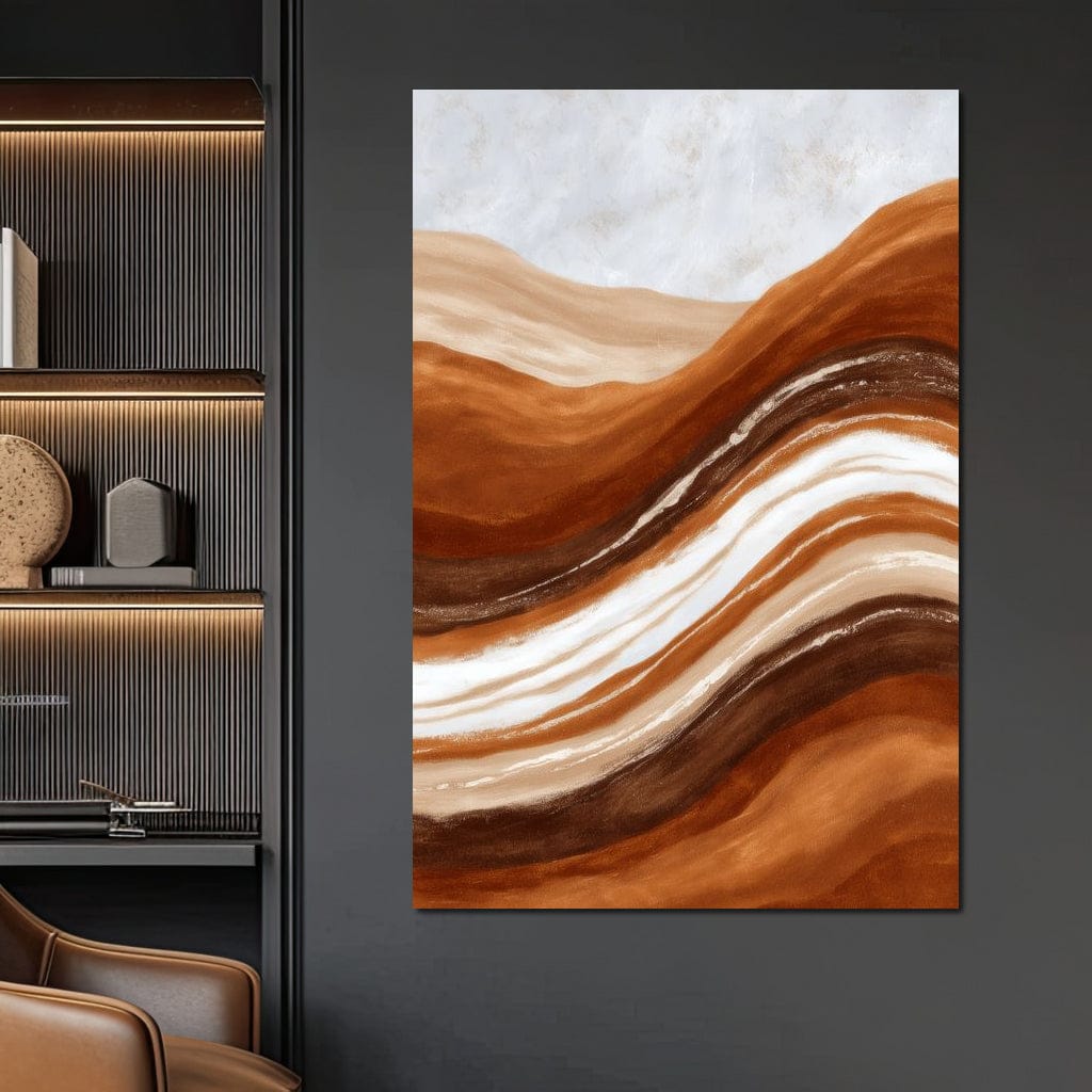 Desert Strata Flow Lines Canvas Wall Art