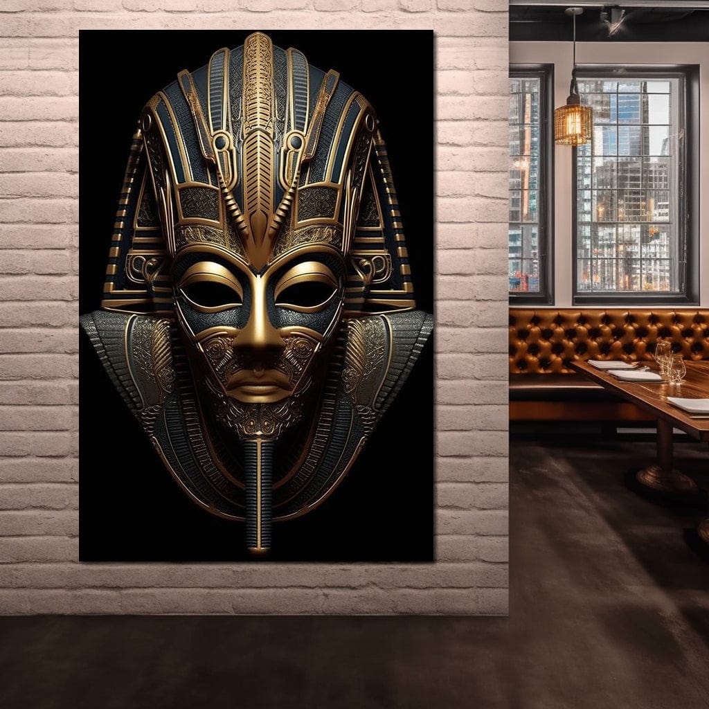 Regal Mask of the Golden Ruler Canvas Wall Art