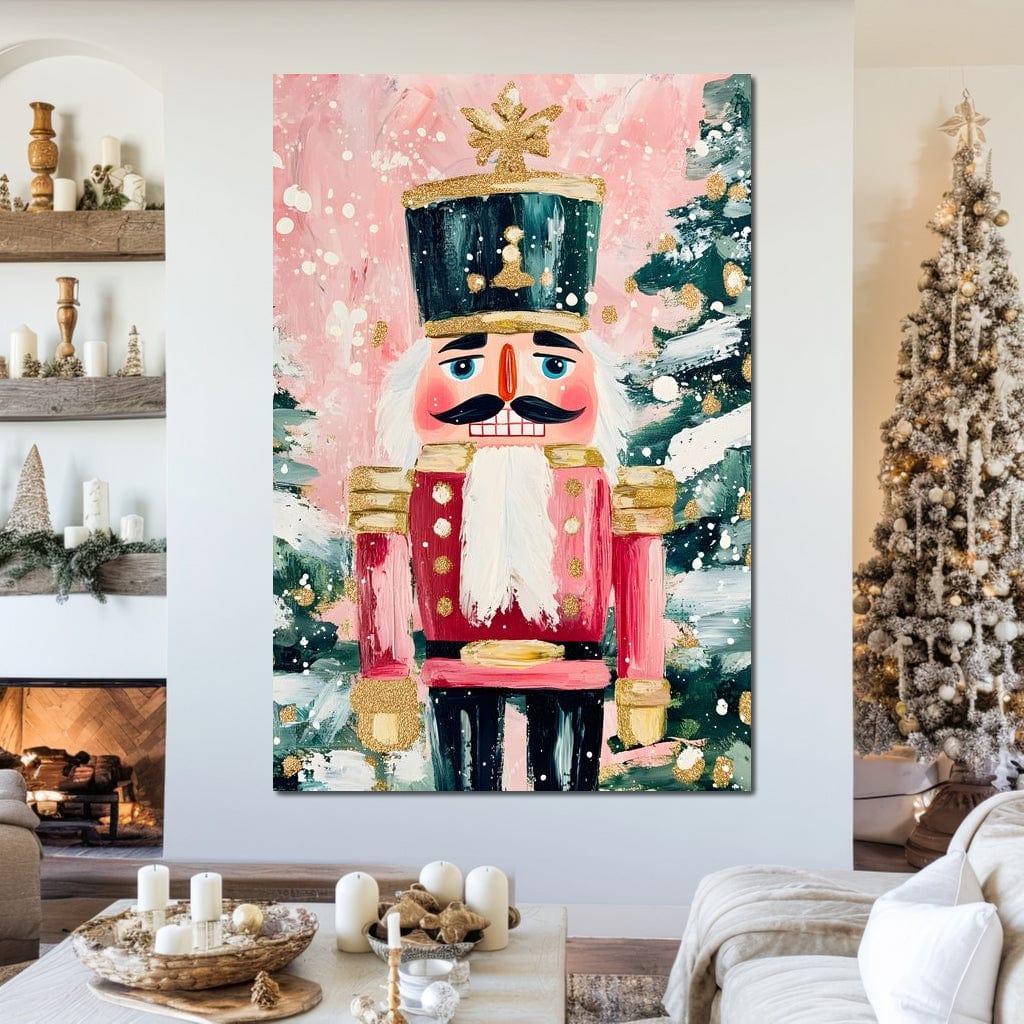 Festive Nutcracker Snow Parade Canvas Wall Art