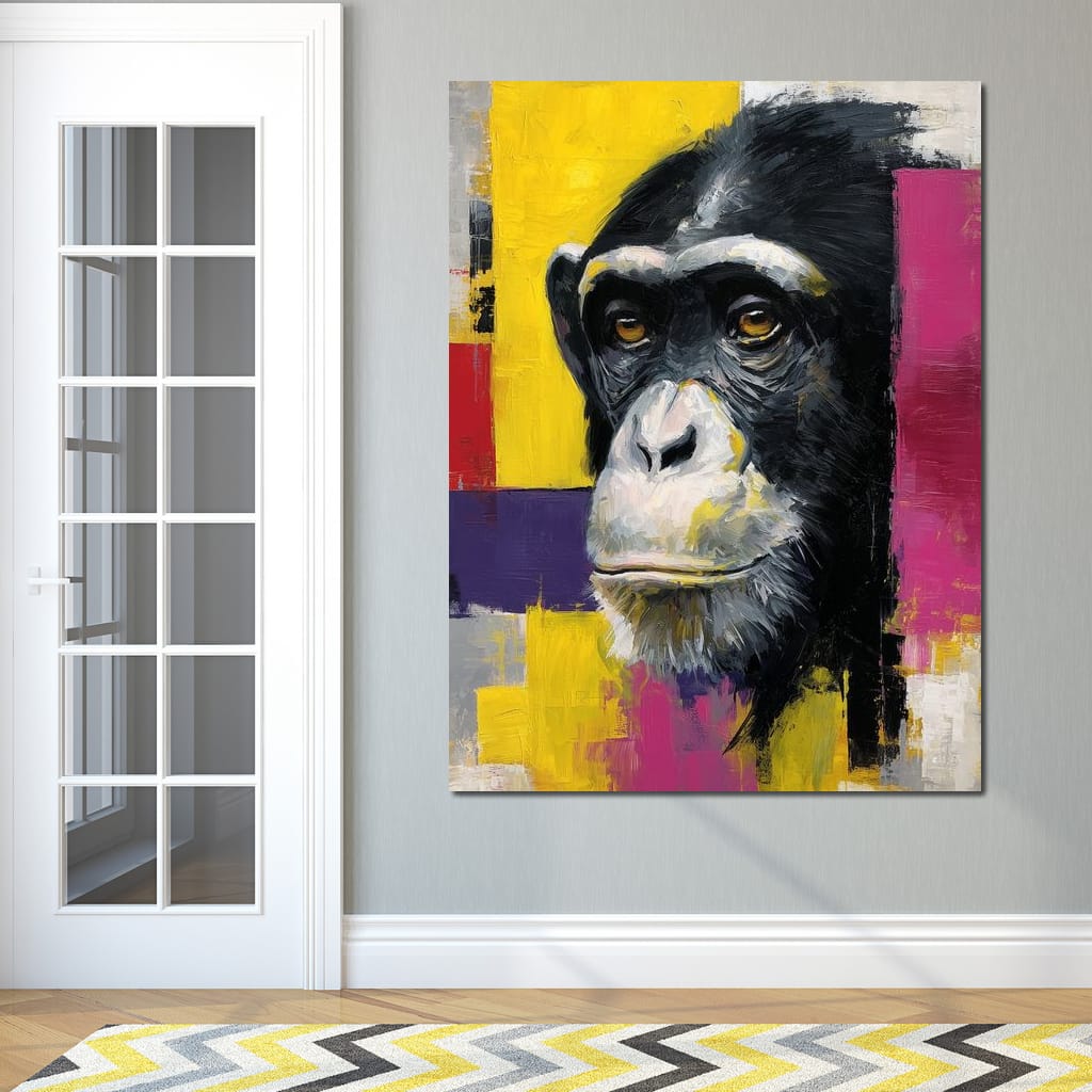 Bold Chimp Portrait Pop Mood Canvas Wall Art