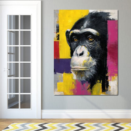 Bold Chimp Portrait Pop Mood Canvas Wall Art