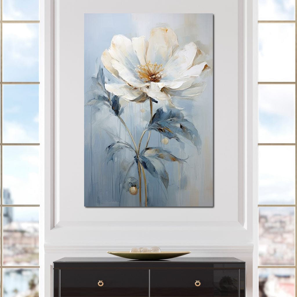 Azure Serenity Blossom Canvas Wall Art