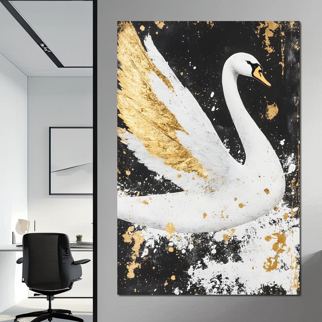Elegant Graceful Swan Radiance Canvas Wall Art