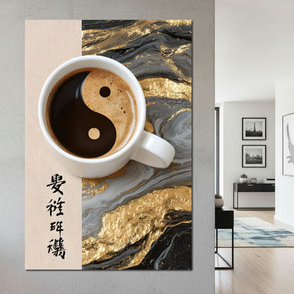 Zen Coffee Graceful Fortune Canvas Wall Art