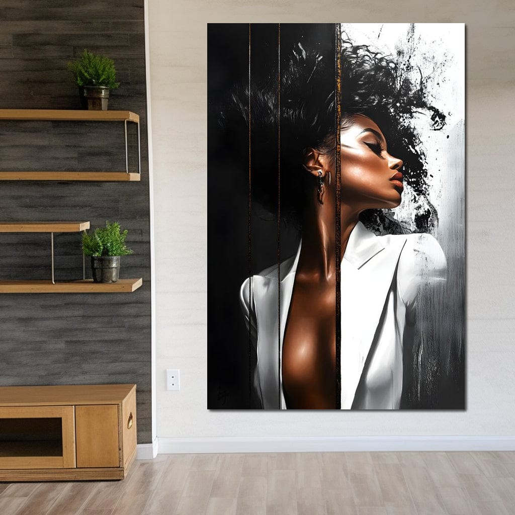 Harmony of Contrast and Elegance Canvas Wall Art