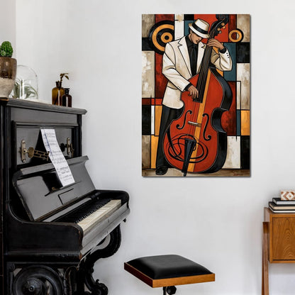 Cool Jazz Rhythm And The Upright Bass Canvas Wall Art