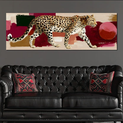 Leopard Stride Sunset Blocks Canvas Wall Art