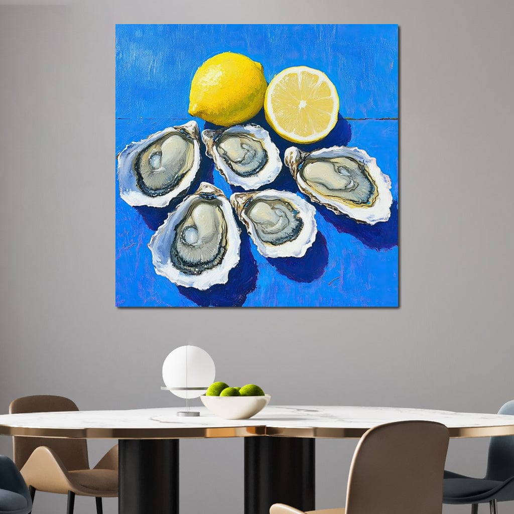 Lemon Kissed Oysters Canvas Wall Art