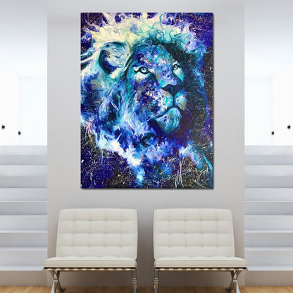 Astral Lion Canvas Wall Art