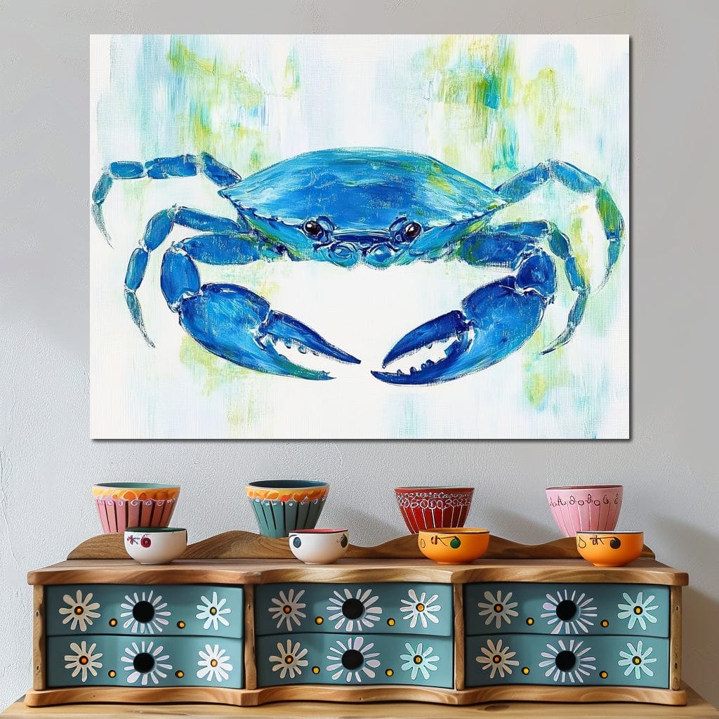 Crab Coastal Journey Canvas Wall Art