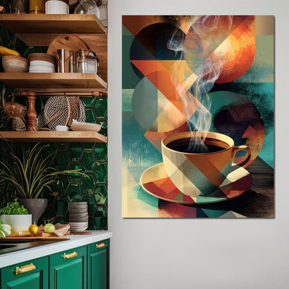 Geometric Morning Steam Ritual Canvas Wall Art