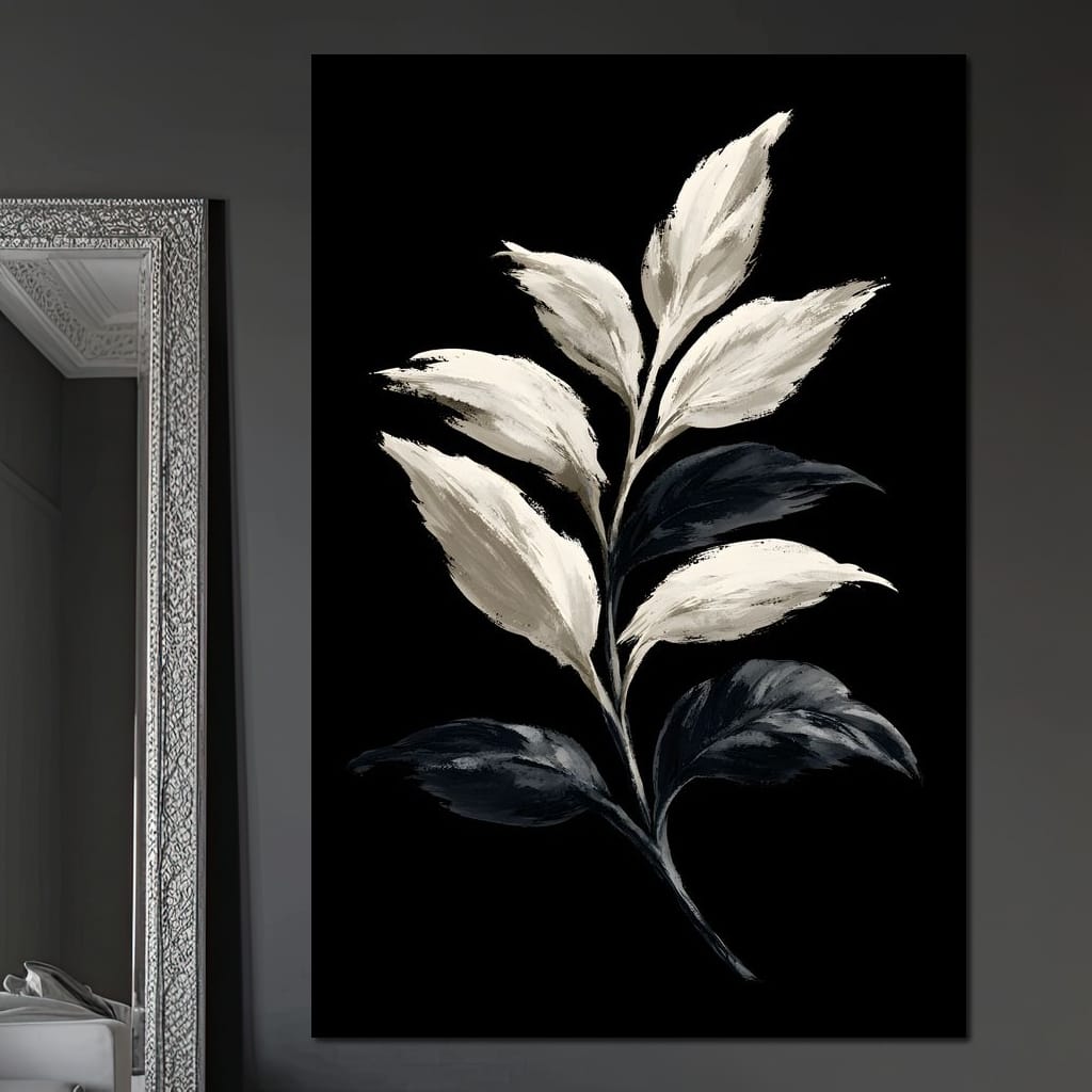 Silent Presence of Pale Leaves Canvas Wall Art