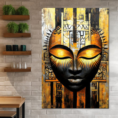 Radiant Golden Guardian Canvas Wall Art