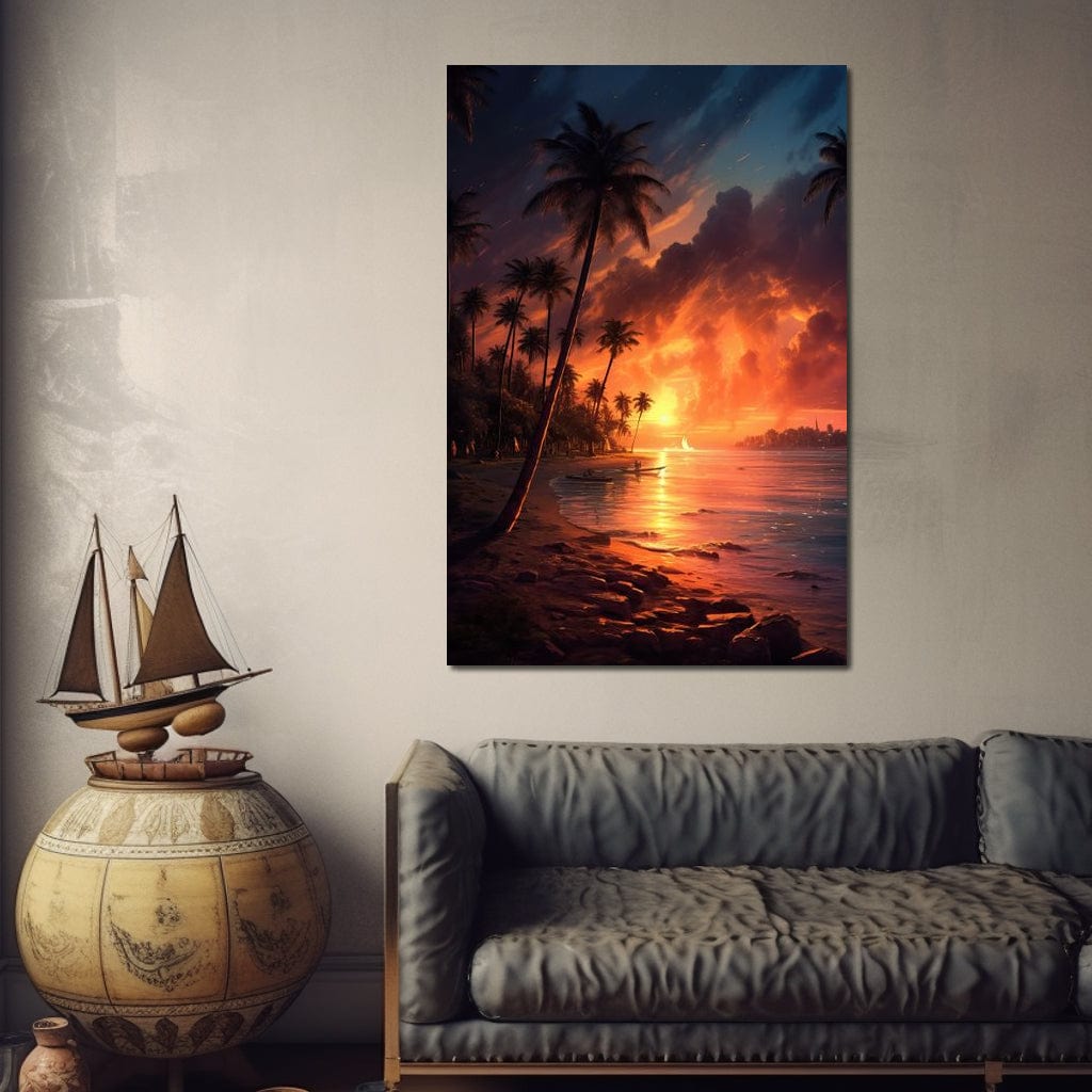 Breathtaking Sunset in California Canvas Wall Art