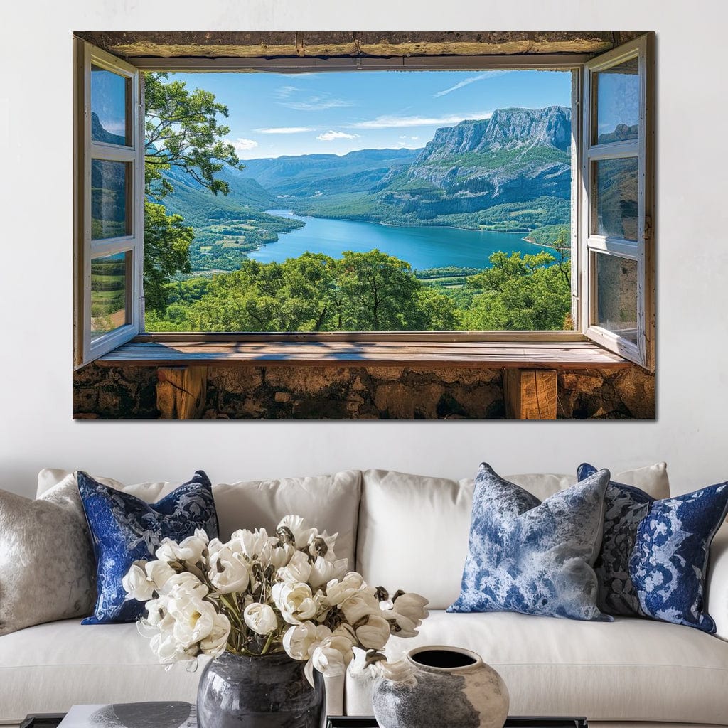 Window to Serene Vistas Canvas Wall Art