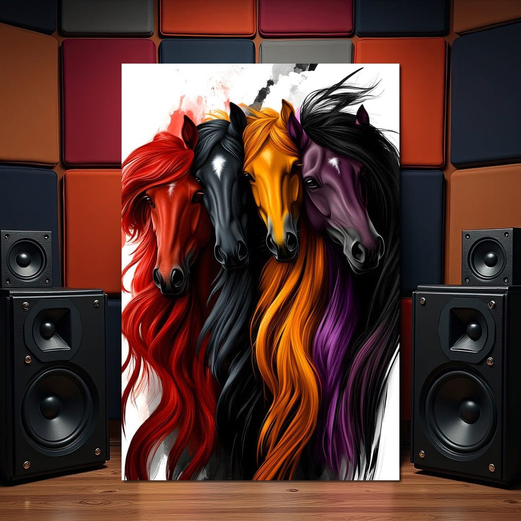 Equestrian Quartet Harmony Canvas Wall Art