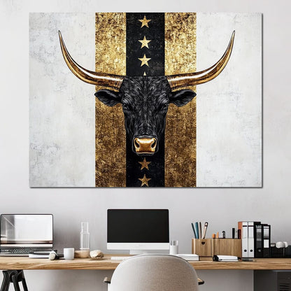Bull Star Pathway Majesty Canvas Wall Art