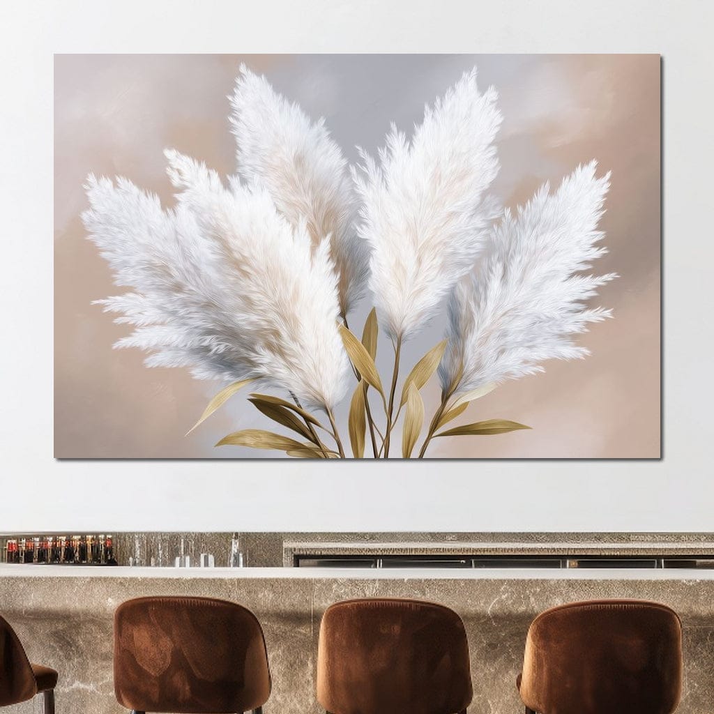 Soft Pampas Feathers Bouquet Canvas Wall Art