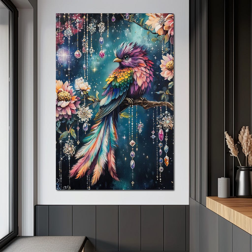 Enchanted Jewel Toned Bird Fantasy Canvas Wall Art