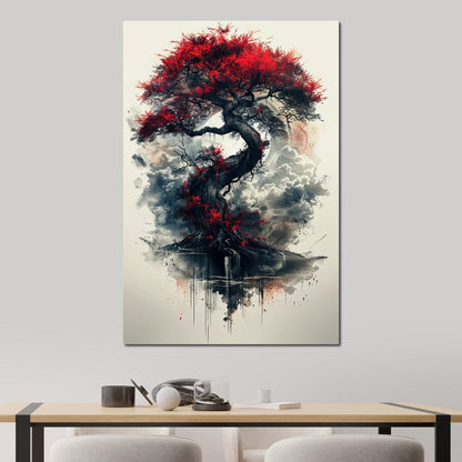 Sanguine Canopy Resilience Canvas Wall Art