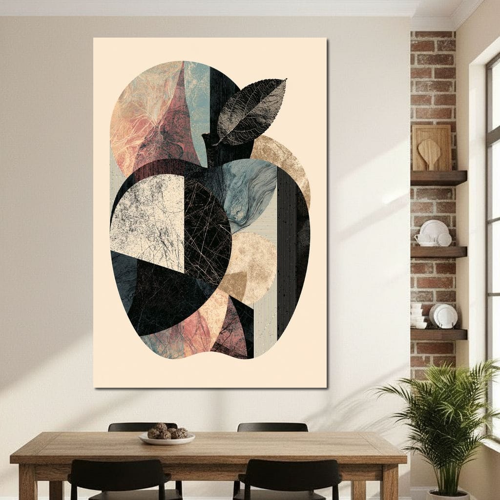 Geometric Harvest Of Forgotten Apple Canvas Wall Art