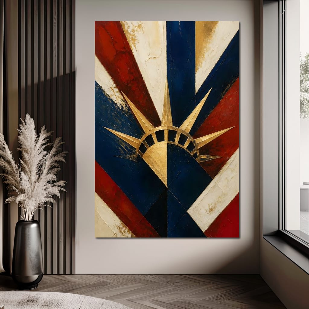Gilded Freedom Radiating Light Canvas Wall Art