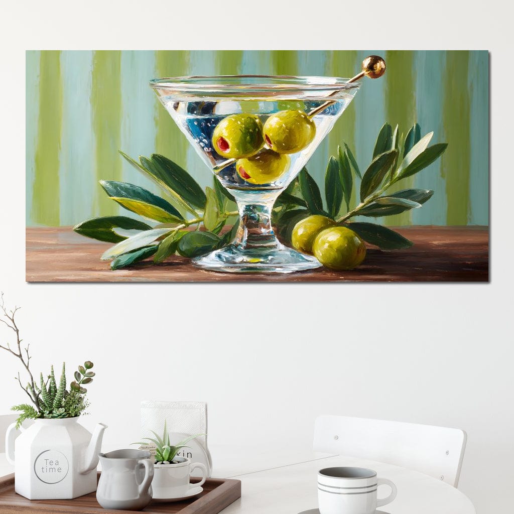 Olive Martini Still Life Delight Canvas Wall Art