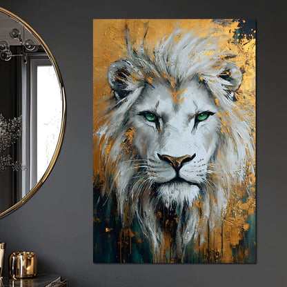 Majestic Lion Gold Radiance Canvas Wall Art