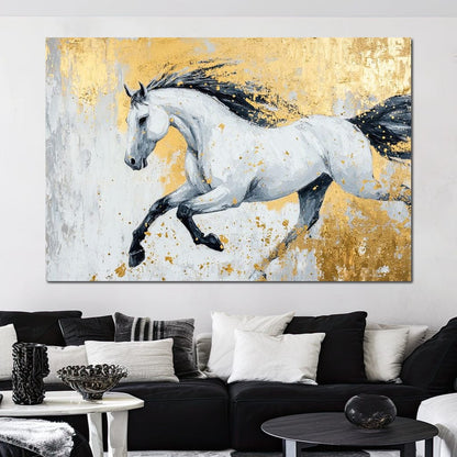 Golden Freedom Gallop Canvas Wall Art