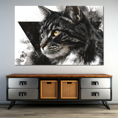 Golden Eyed Tabby Portrait Canvas Wall Art