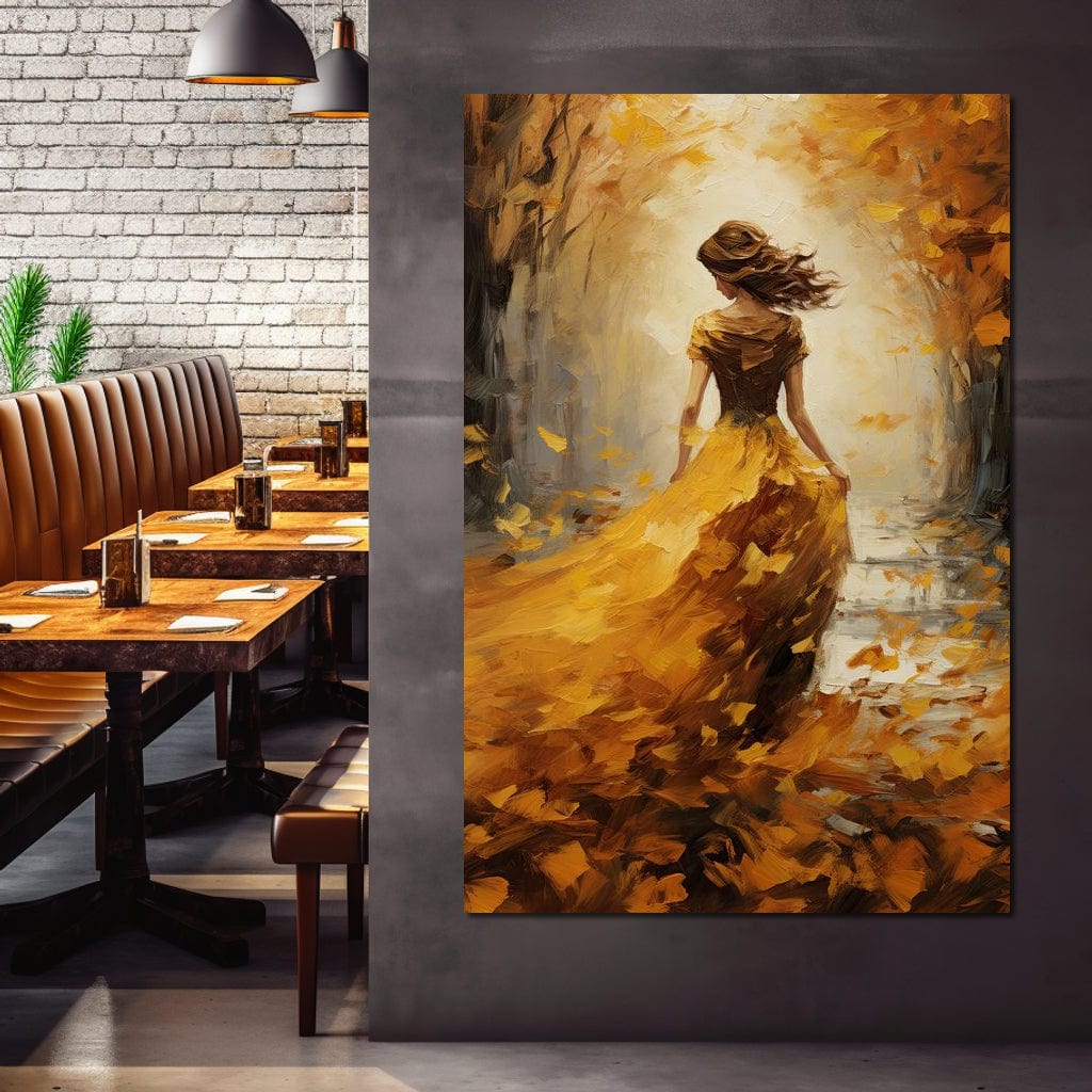 Amber Forest Promenade Canvas Wall Art