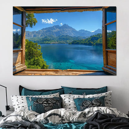 Lakeside Serenity Vista Canvas Wall Art