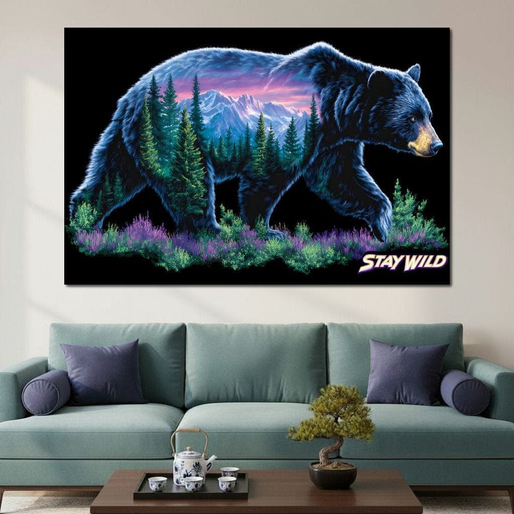 Mountain Spirit Bear Journey Canvas Wall Art