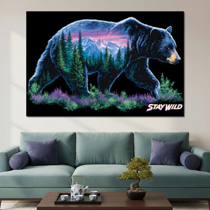 Mountain Spirit Bear Journey Canvas Wall Art