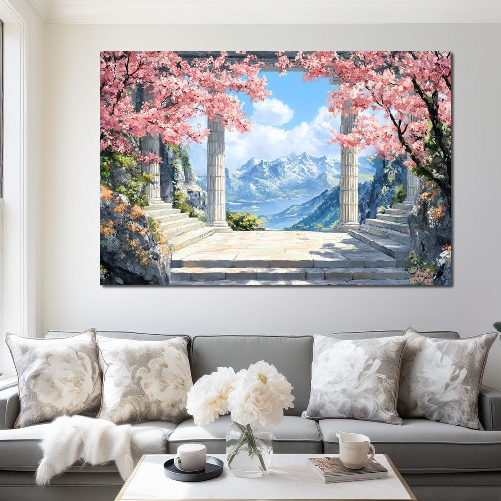 Mountain Blossom Panorama Canvas Wall Art