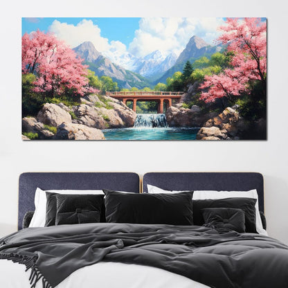 Bridge Over Tranquil Waters Canvas Wall Art